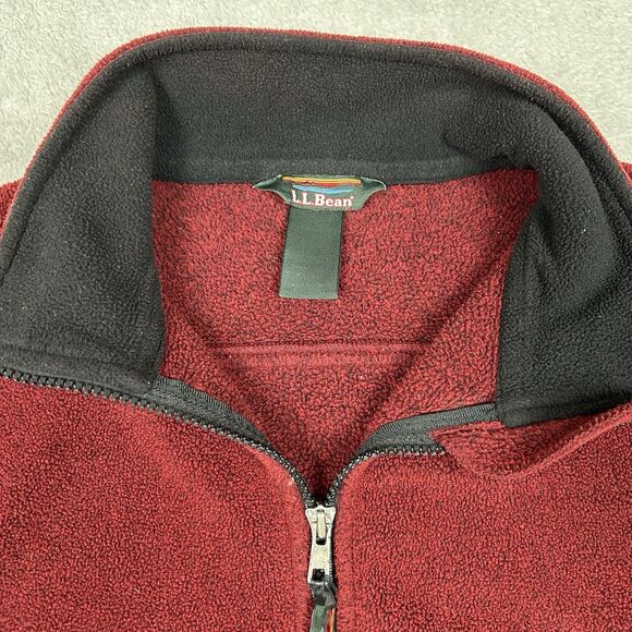 Vintage LL Bean Jacket Women’s XL 1X Red Fleece Full Zip Sweater Pockets Outdoor - Picture 7 of 11